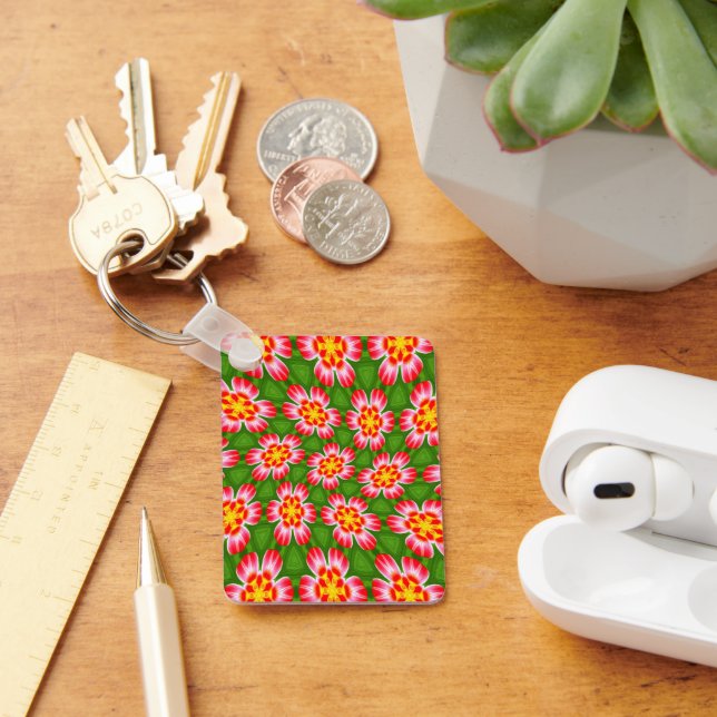 Red Lilies Pattern Keychain (Desk)