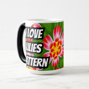 Red Lilies Pattern Magic Mug