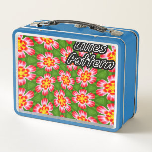 Red Lilies Pattern Metal Lunch Box