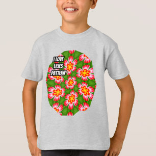 Red Lilies Pattern T-Shirt