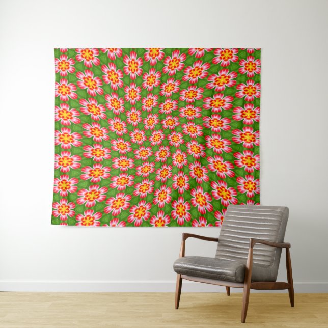 Red Lilies Pattern Tapestry (In Situ (Horizontal))