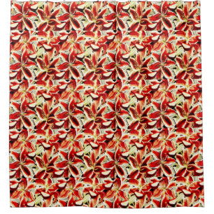Red Lilies Shower Curtain