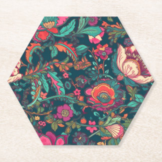 Red lilly seamless pattern paper coaster