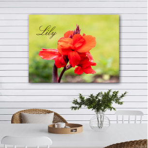 Red Lily Custom Name  Poster