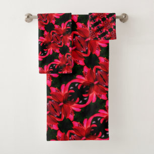 Red Lily Floral Motif d'art Abstrait