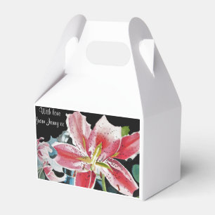 Red Lily Floral Tea Party Cake Favour Box