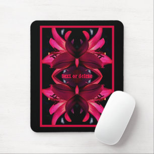 Red Lily Flower Abstract Personalized Mouse Pad