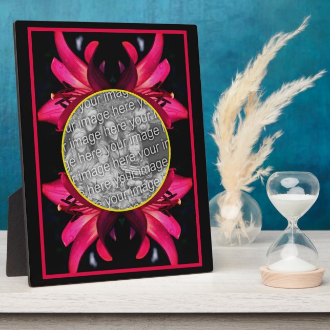 Red Lily Flower Create Your Own Photo Plaque (Side)