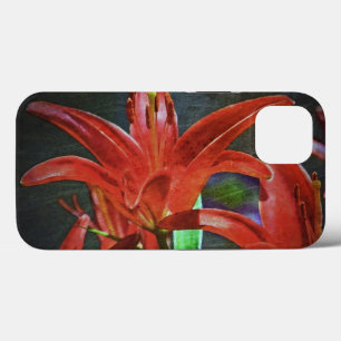 Red Lily-Textured by Shirley Taylor iPhone 13 Case