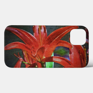 Red Lily-Textured by Shirley Taylor  iPhone 13 Case