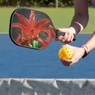 Red Lily-Textured by Shirley Taylor Pickleball Paddle