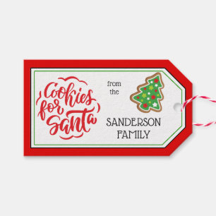 Red  Lime Sprinkle and Choc Chip Cookies for Santa Gift Tags