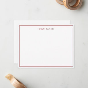 Red Line Border Couple Wedding Engagement Custom Card