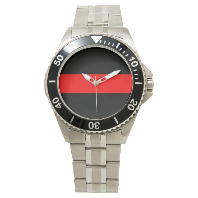 Red Line Firefighter Montre en acier inoxydable po (devant)
