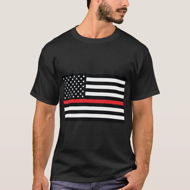 Red line flag, American flag with red stripe T-Shirt (Front)