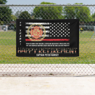 Red Line Flag Fire Department Retirement Banner