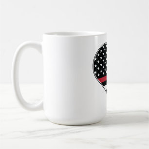 Red Line Flag Heart Coffee Mug