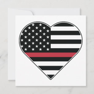 Red Line Flag Heart Invitation