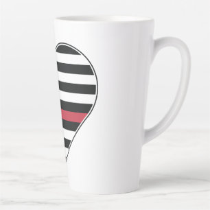 Red Line Flag Heart Latte Mug