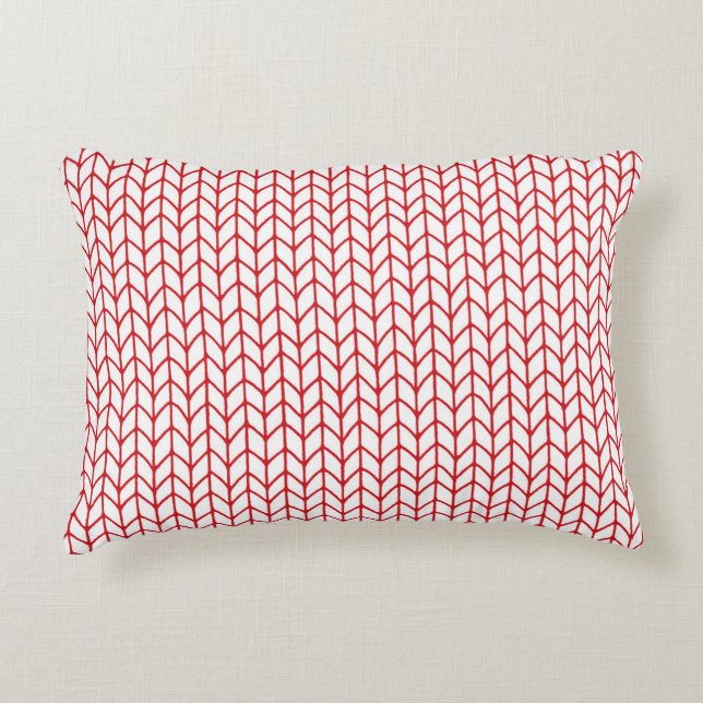 RED LINE KNIT Accent Pillow (Front)