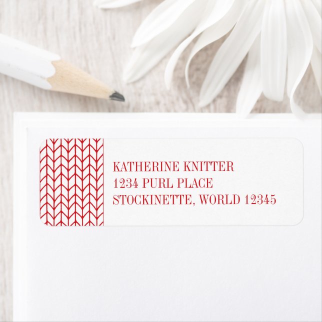 RED LINE KNIT Return Address Labels  (Insitu)