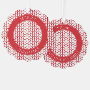 RED LINE KNIT Scalloped Paper Gift Tag Ornament II Card