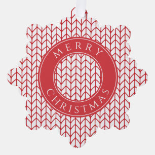 RED LINE KNIT Snowflake Paper Ornament Card