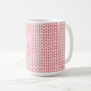RED LINE KNIT Tall White Mug