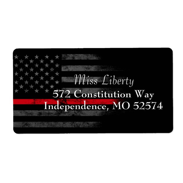 RED LINE Vintage American Flag Label (Front)