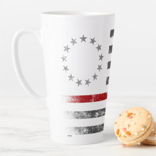 RED LINE Vintage Betsy Ross American Flag Latte Mug