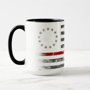 RED LINE Vintage Betsy Ross American Flag Mug