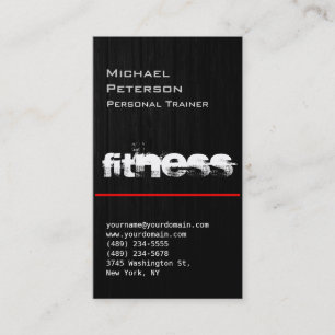 Red Line Wood Motif Grey Fitness Carte de visite
