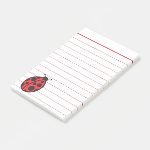 Red Lined Ladybug Post It Notes