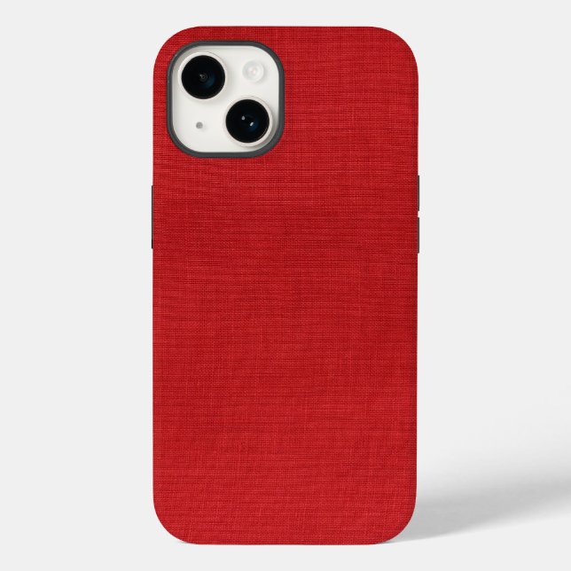 Red Linen Texture Photo Case-Mate iPhone Case (Back)