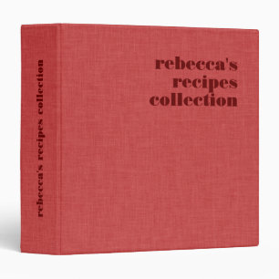 Red Linen Texture Retro Dark Brown Typography Binder