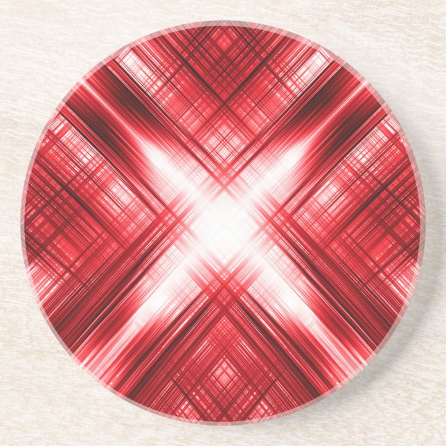 Red lines cross coaster (Front)