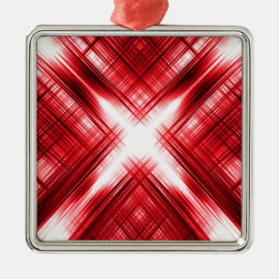 Red lines cross metal ornament