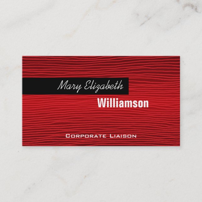 Red Lines Modern Professional Business Cards (Front)