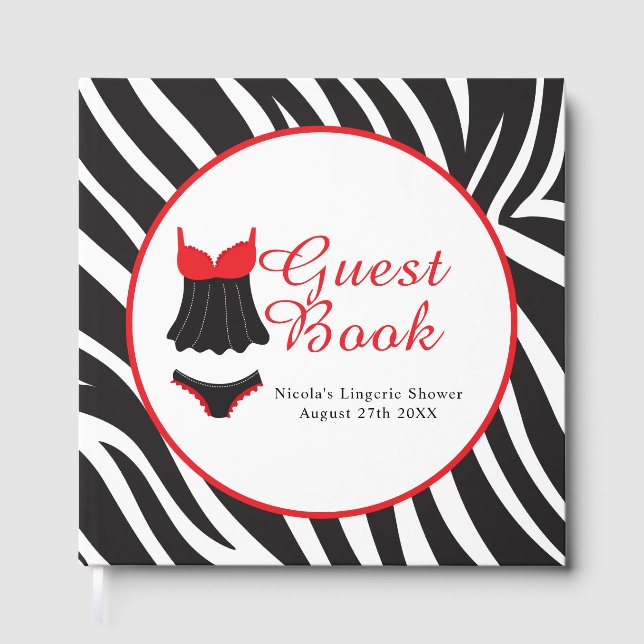Red Lingerie Party  Guest Book (Front)