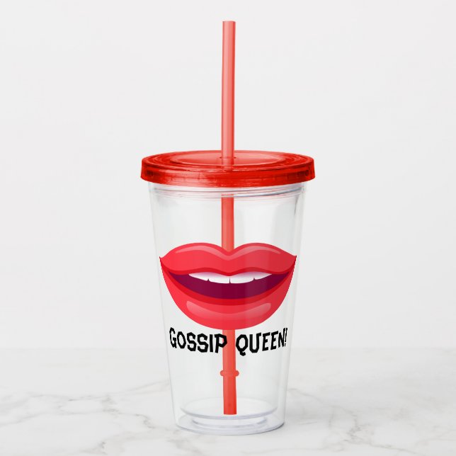Red Lip Gossip Queen Tumbler (Front)