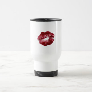 Red Lip Kiss Mark Baddie Aesthetic Stainless Steel Travel Mug