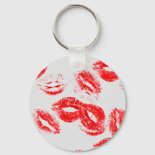 Red Lip Prints Keychain