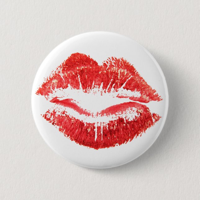 Red Lips 2 Inch Round Button (Front)