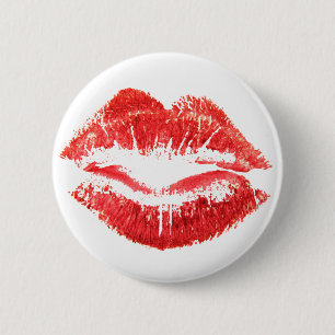 Red Lips 2 Inch Round Button