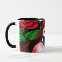 Red Lips and Red Roses Pattern