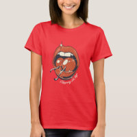 Red Lips Cherry Graphic Retro T-Shirt