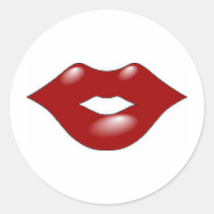 Red Lips Classic Round Sticker