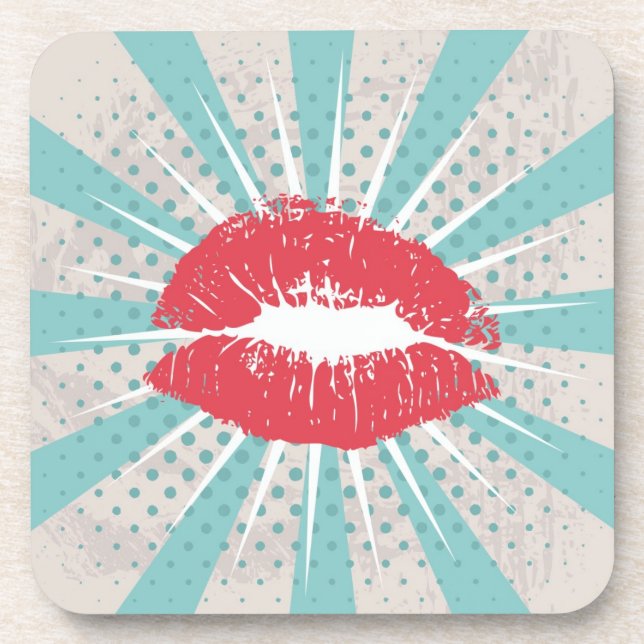 Red lips coaster (Front)