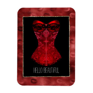 Red Lips Corset  Magnet