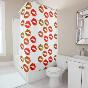Red Lips Custom   Shower Curtain